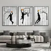 Abstract Basketball Player Canvas Painting Sports Dunk Poster Print Wall Art Pictures for Living Room Kids Bedroom Decor Gift For Friend No Frame Wo6