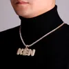 Collares colgantes Letra de goteo Collar de nombre personalizado para hombres Encantos chapados en oro real Fabricación de joyas Personalizada Hip Hop Moda 230825