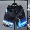 Shorts pour hommes Hommes 2023 Été Taille élastique Cordon Mâle Longueur de mollet Impression Lâche Casual Sport P15