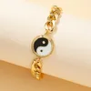 Link bransoletki yin yang ze stali nierdzewnej mężczyźni kobiety bransoletka splatana złota, grubia łańcuch brutto moda biżuteria prezentowa