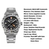 Armbandsur Seestern GMT Watch of Men Retro NH34 Automatisk rörelse Mekanisk armbandsur Dome Sapphire Glass AR Coating Micro Distribuera Buckle 230824