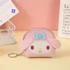 PU Leather Wallet Cute Big Ear Dog Coin Purse Kuromi Earphone Coin Key Money Storage Bag Pouch Girls Gifts 2478