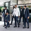 Herenpakken Bruidegom Witte Smoking Mannen Met Broek Trouwpak Kostuum Homme Mariage Bruidsjonkers Dragen 2 Stuk Terno Masculino Traje hombre