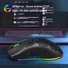 2.4G souris sans fil RGB lumière nid d'abeille souris de jeu rechargeable ordinateur de bureau ordinateurs portables souris pour ordinateur portable Mause Gamer Q230825