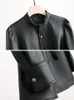 Manteau en cuir véritable pour femmes, chemise en peau de mouton, Style ceinture enveloppée à la taille, mi-longue, 2023
