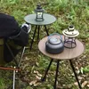 Camp Furniture Tourist Round Aluminum Table Camping Height Adjustment Portable Folding Lightweight Kitchen Grill Beach Tea Outdoor Tableware