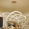 Nouvelles lampes suspendues modernes pour salon salle à manger 4/3/2/1 cercle anneaux acrylique LED éclairage plafonniers HKD230825