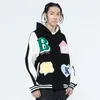 Herrenjacken Hip LACIBLE Reißverschluss Streetwear Hop Kapuzen-Baseballjacke Mantel Beflockung Stickerei Harajuku Hoodie Sweatshirt Lose Tops