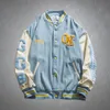 Mens Jackets Baseball Jacket Men Furry Embroidered Letters Spliced Patchwork Coats Neutral Womens Casual Loose Campus Style 230824