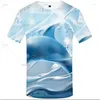 Men's T Shirts 2023 Men Literature Art Simple 3D Landscape Sunset Casual Graphic Women Printed T-shirt Lovers Tee Personality Tops