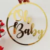 Autres fournitures de fête d'événement Bois Acrylique Oh Baby Sign Décorations pour toile de fond de douche Po Prop Sexe Révéler 230824