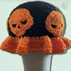 Chapeaux à larges bords Chapeaux de seau Nouveauté Casquette de pêcheur au crochet pour femmes Adulte Chapeau de seau floral Pull Crâne Chapeau de pêche Unisexe Chapeau de fête d'Halloween 230824