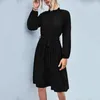 Casual Dresses Solid Color Dress Stylish Women's Cocktail Party Soft Breattable Non-Biting Short Formal With Long Hides All-Match