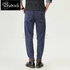 Mäns jeans mbbcar 13oz blå randiga jeans vintage rå denim amekaji retro en tvättade casual byxor smala blyertsbyxor 7340 230825