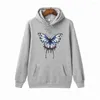 Men's Hoodies Spring Autumn Butterfly Print Harajuku Trend Loose Sweatshirts Men Casual Hip Hop Streetwear Couple Pullovers Tops