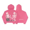 Heren Hoodies Sweatshirts Mode Roze Geborduurde Rozenschedel Oversized Hoodie Dames K Fashion Y2K Straat Harajuku Los Sweatshirt met lange mouwen 230824