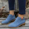 Autumn's Fashion's Fashion Spring Ankle Women Boots Square Slip su tacchi alti femminili Speati casuali a punta singola T2 B0D6 S