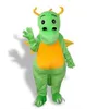 2024 Costume de mascotte de dinosaure vert d'Halloween de qualité supérieure Personnaliser le personnage de thème d'anime de dessin animé Taille adulte Festival de carnaval de Noël Déguisement