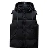 Gilets pour hommes hommes hiver veste sans manches épais camouflage gilet décontracté gilet à capuche mâle vêtements d'extérieur chauds grande taille 7XL