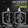 Bike Pedals ROCKBROS Bicycle Pedal Non-Slip MTB Bike Pedals Aluminum Alloy Flat Platform Applicable SPD Waterproof Cycling Accessories 230825