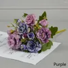 Fiori decorativi 7 forchette/bouquet di fiori artificiali di seta azalea pianta finta decorazioni per la casa decorazione di nozze