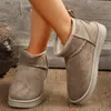 Winter Women Warm Slip On Rimocy Snow Non Thicken Plush Ankle Boots Woman Comfort Flat Heel Cotton Padded Shoes T