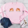 Dameshoodies Pompoen Sweatshirt Skelet Handen Grappig Halloween Grote maten Koreaanse stijl Letter Lange mouwen Street chic Katoen