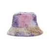 Szerokie brzegowe czapki wiadra kobiety zima sztuczne futra kapelusz miękki ciepły słoneczna czapka Panama Fisherman Outdoor Suncreen 230825