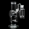 Adaptador de vidro para bongs Hookah Bubbler Tubulações de água Plataformas petrolíferas 4,7 polegadas Tubo reto Reciclador de vidro grosso Shiha com 14mm macho 19mm junta feminina