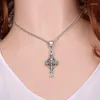 Naszyjniki wiszące zbroja boga tarcza cross Naszyjnik Vintage chrześcijański Jezus wiara Choker łańcuch dla kobiet biżuteria DIY Prezenty