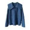 Gentle and Highend Feeling Soft Glutinous Sweater Worn Outside in Autumn Winter Lazy Loose Fitting Doll Collar College Style Jacket for