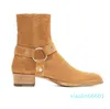 Buty cielęce skórzane/zamsz/skórzane brązowe buty Western Boots High Qualit