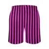 Herrshorts Summer Board Vertical Rands Surfing Pink and Black Design Beach Short Pants Söta snabba torrstammar plus storlek