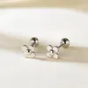 Stud Earrings 925 Sterling Silver Korean Simple Flower Mini For Women Girl Fashion Exquisite Jewelry Gifts