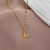 Подвесные ожерелья из нержавеющей стали золотой цвет циркон павлин вода капля капля колье для женских вечеринок модные ювелирные украшения подарок