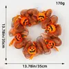 Autres fournitures de fête d'événement Lune Chat Couronne de fleurs Halloween Porte créative Suspendue Ornement mural en bois naturel Base en rotin Maison de chasse Décor de jardin 230824