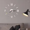 Väggklockor Creative 3D Clock Mirror Stickers Fashion Living Room Quartz Watch Diy Home Decoration borttagbar klistermärke