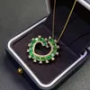 Chaînes Meibapj beaucoup de pierres naturelles émeraude amour coeur pendentif collier réel 925 pur argent vert pierre fine bijoux de mariage pour les femmes