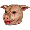 Party Masks Scary Animal Latex Mask Halloween Costume Cosplay Props Bloody Pig Head Butcher Horror Adult Pig Head Mask 230824