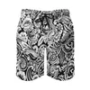 Męskie szorty na siłownię Paisley Print Hawaii Beach pnie czarno -białe szybkie suche bieganie krótkie spodnie