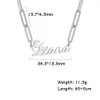 Anhänger-Halsketten Sipuris Personalisierte Namenskette Personalisierte rechteckige Edelstahlkette Einzigartige Schmuckgeschenke 230825