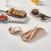 Plates Tray Set Snack Holder Silicone Trays Easy-to-clean Non-slip Heat-resistant Kitchen Bathroom Organizer For Makeup Desk