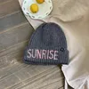 Beanie Skull Caps Korean Winter Product Embroidered Letter Knitted Hat Men and Women Versatile Trend Thickened Warm Skullies Beanie Bonnet 230825