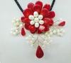 Choker Amazingly Beautiful. Special Price. Red Coral Flower Necklace 18"