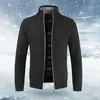 Men's Sweaters Full Zip Thick Knitted Cardigan Jacket Winter Dress Coat Mens Trench