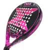 Squash raquetes padel raquete com saco capa 3k12k fibra de carbono espuma de energia para mulheres homens acessórios de treinamento paddle 230824