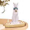 Candlestick Holders Egyptian Cat Candlestick Resin Figurine Statue Creative Elegant Home Decoration For Bedroom Dining Table HKD230825
