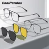 Sunglasses 3 In 1 Trend Magnet Glasses Frame With Clip On Glasses Polarized Sunglasses For Men Women Optical Computer Glasses 230824