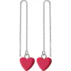 Dangle Earrings mloveacc Luxury Red Heart Jewelry 925 Silver Long Chain 925-Sterling-Silverファッション高品質