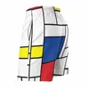 Męskie szorty de stijl drukuj siłownia Summer Mondrian minimalist do biegania krótkie spodnie Man Szybki sucha śmieszne design duże pnie pływania